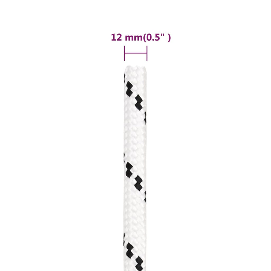 Boottouw Gevlochten 2 Mmx Polyester Wit 12 mm 25 m