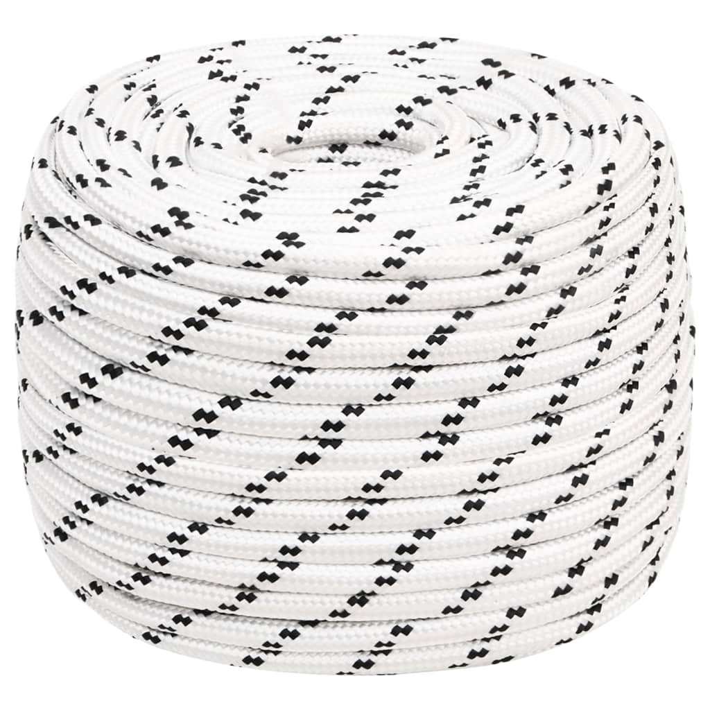 Boottouw gevlochten 12 mmx100 m polyester wit 12 mm 100 m