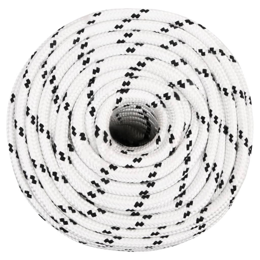 Boottouw gevlochten 12 mmx100 m polyester wit 12 mm 100 m