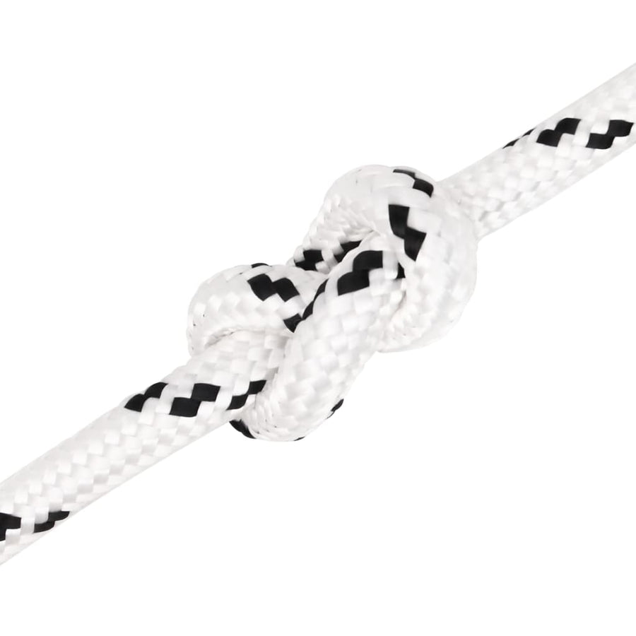 Boottouw gevlochten 12 mmx100 m polyester wit 12 mm 100 m