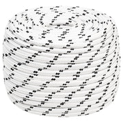 Boat rope braided 14 mmx25 m polyester white