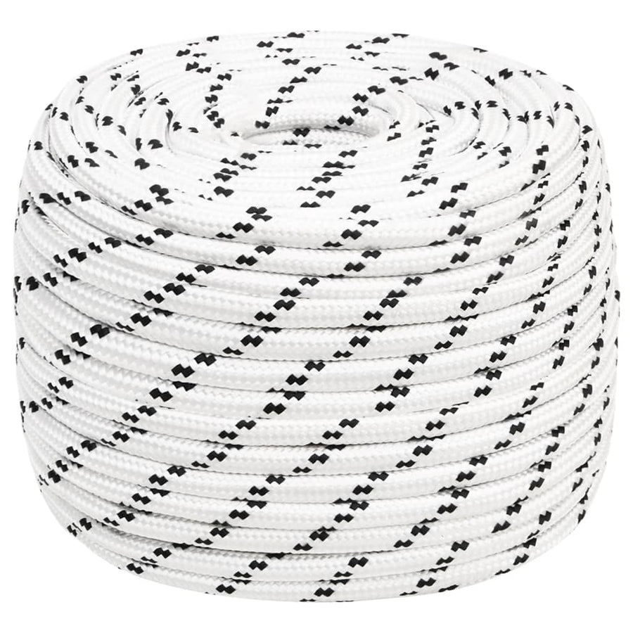 Boottouw Gevlochten 4 Mmx Polyester Wit 14 mm 25 m
