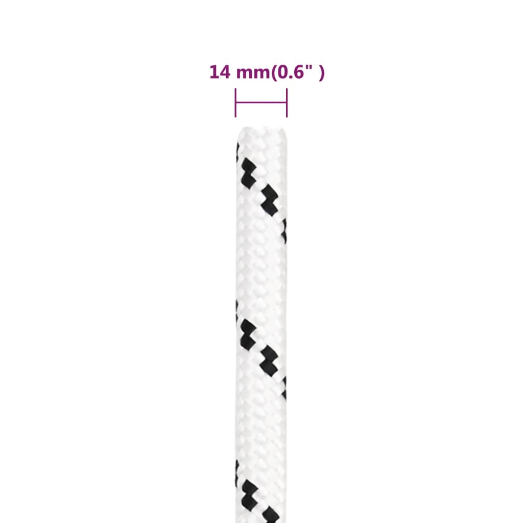 Boottouw Gevlochten 4 Mmx Polyester Wit 14 mm 25 m