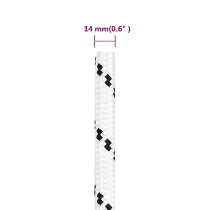 Boottouw Gevlochten 4 Mmx Polyester Wit 14 mm 25 m