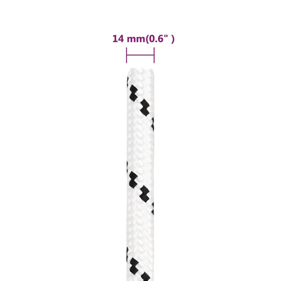 Boottouw Gevlochten 4 Mmx Polyester Wit 14 mm 25 m