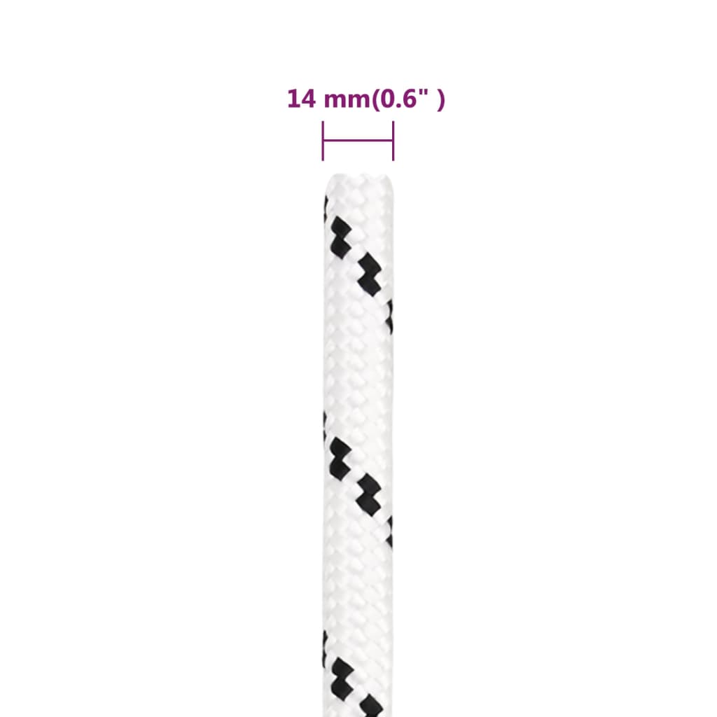 Boottouw Gevlochten 4 Mmx00 M Polyester Wit 14 mm 100 m