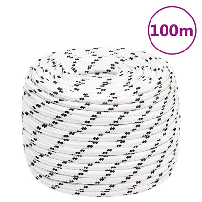 Boottouw Gevlochten 4 Mmx00 M Polyester Wit 14 mm 100 m