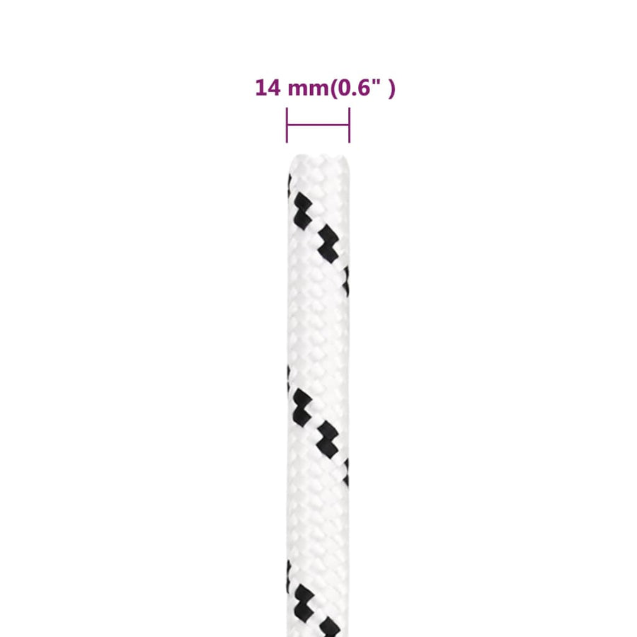 Boottouw Gevlochten 4 Mmx Polyester Wit 14 mm 250 m