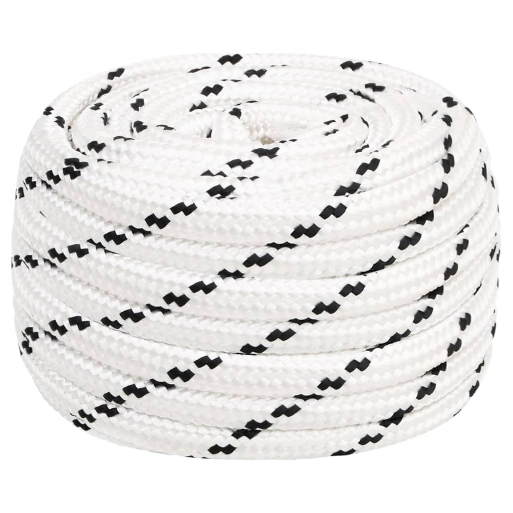 Boottouw Gevlochten 6 Mmx Polyester Wit 16 mm 25 m