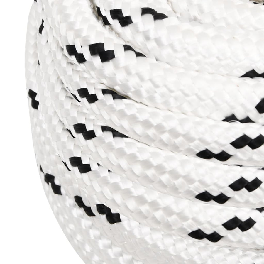 Boottouw Gevlochten 6 Mmx Polyester Wit 16 mm 25 m