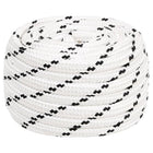 Braided boat rope 16 mm x 50 m polyester white