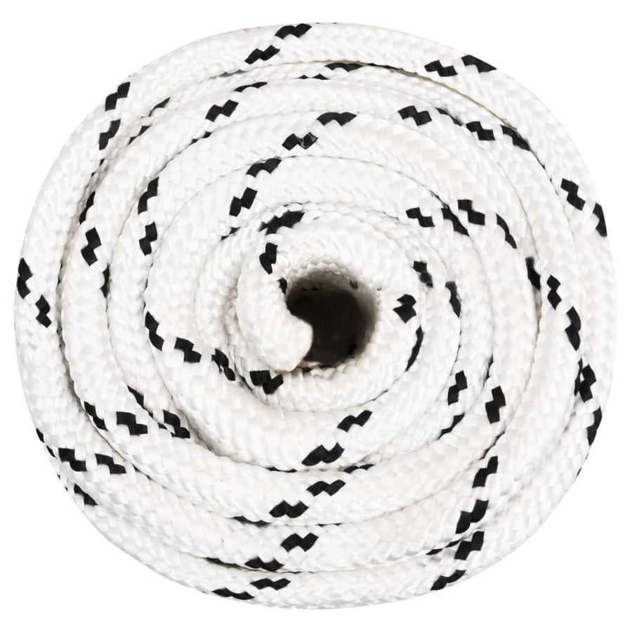 Boottouw gevlochten 16 mmx50 m polyester wit 16 mm 50 m