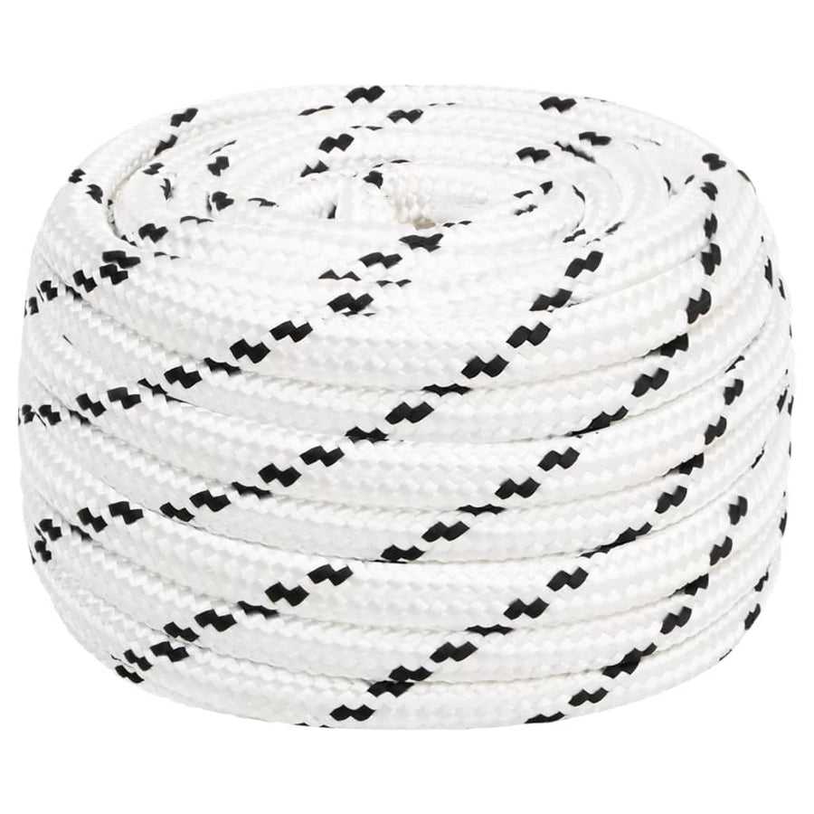 Boottouw Gevlochten 8 Mmx Polyester Wit 18 mm 25 m