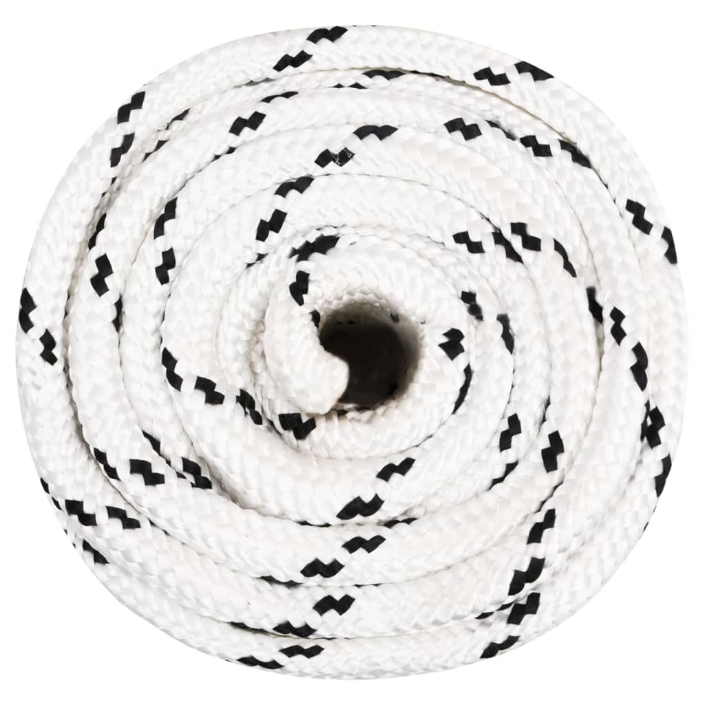 Boottouw Gevlochten 8 Mmx Polyester Wit 18 mm 25 m