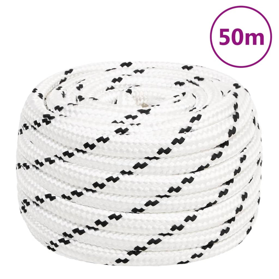 Boottouw Gevlochten X Polyester Wit 20 mm 50 m