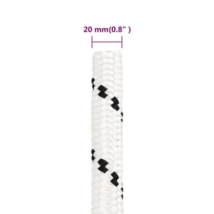 Boottouw Gevlochten 20 Mmx100 M Polyester Wit