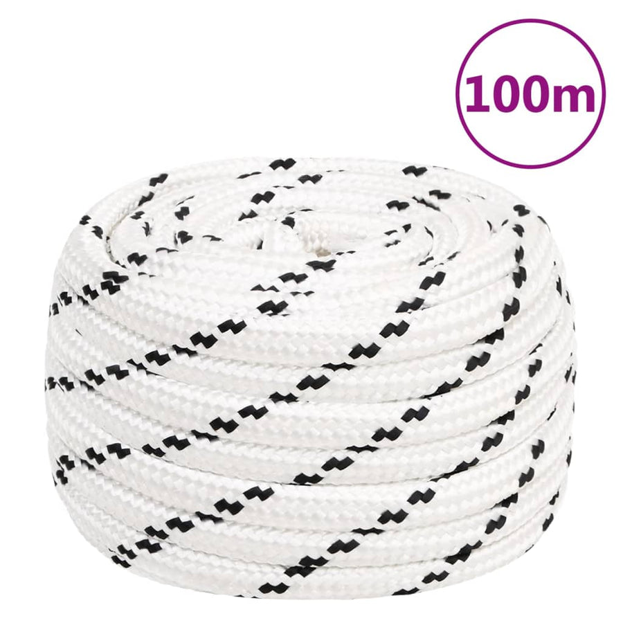 Boottouw Gevlochten 20 Mmx100 M Polyester Wit