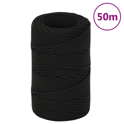 Werktouw 2 mm 50 m polyester zwart 2 mm 50 m