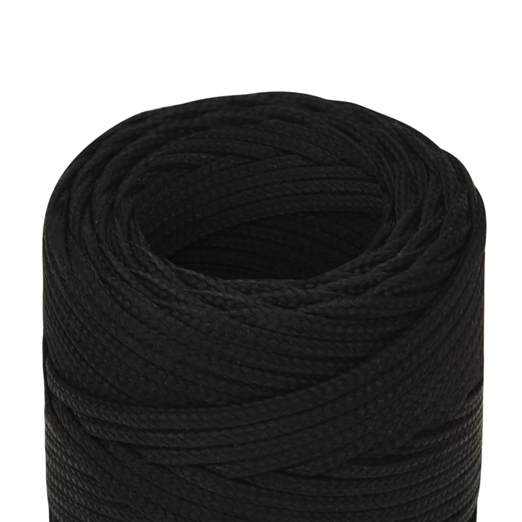 Werktouw 2 mm 50 m polyester zwart 2 mm 50 m