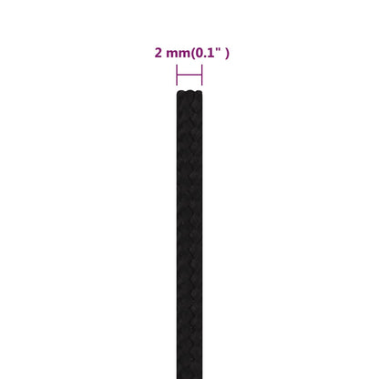 Werktouw 2 mm 50 m polyester zwart 2 mm 50 m