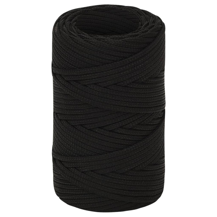 Werktouw 2 mm 100 m polyester zwart 2 mm 100 m