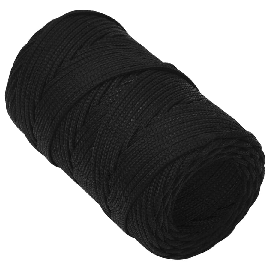 Werktouw 2 mm 100 m polyester zwart 2 mm 100 m