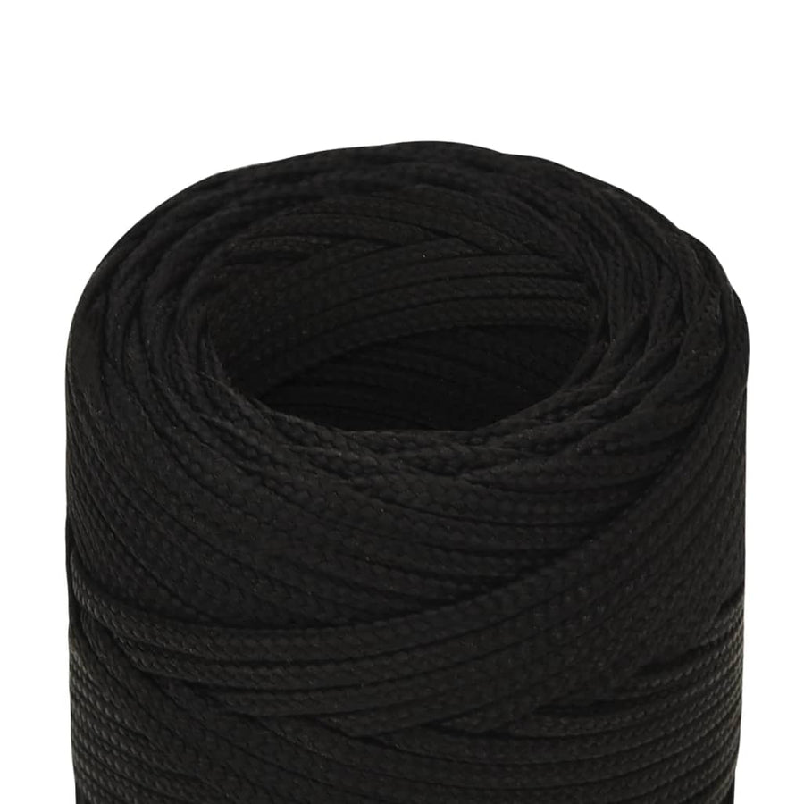 Werktouw 2 mm 100 m polyester zwart 2 mm 100 m