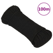 Werktouw polyester 3 mm 100 m zwart