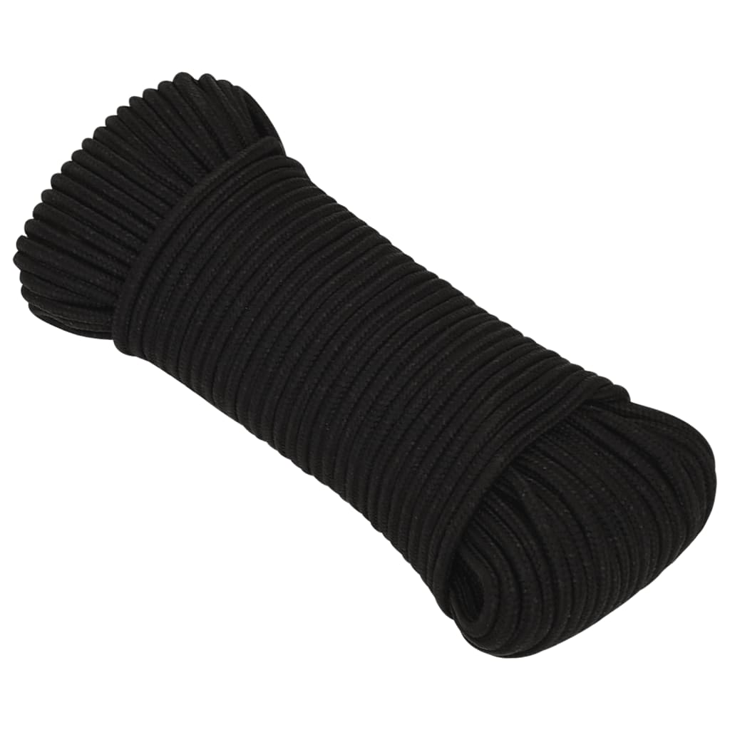 Werktouw 3 mm 100 m polyester zwart 3 mm 100 m
