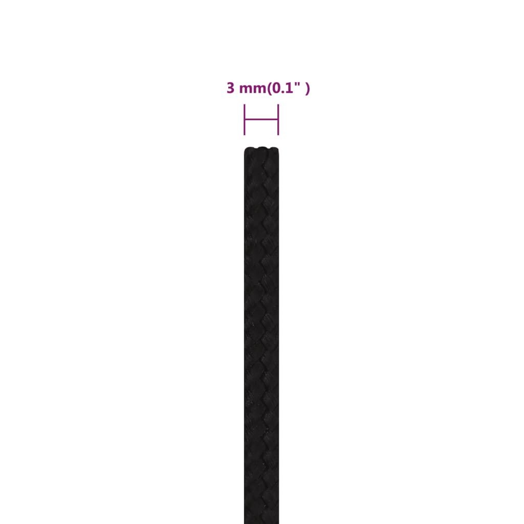 Werktouw 3 mm 100 m polyester zwart 3 mm 100 m