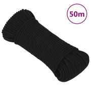 Werktouw 4 mm 50 m polyester zwart