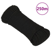 Werktouw 4 mm 250 m polyester zwart