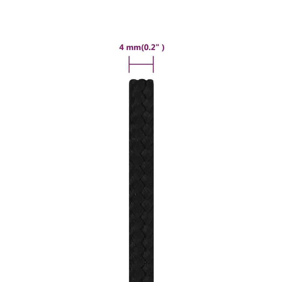 Werktouw 4 mm 500 m polyester zwart 4 mm 500 m