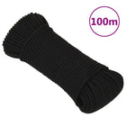 Werktouw 5 mm 100 m polyester zwart