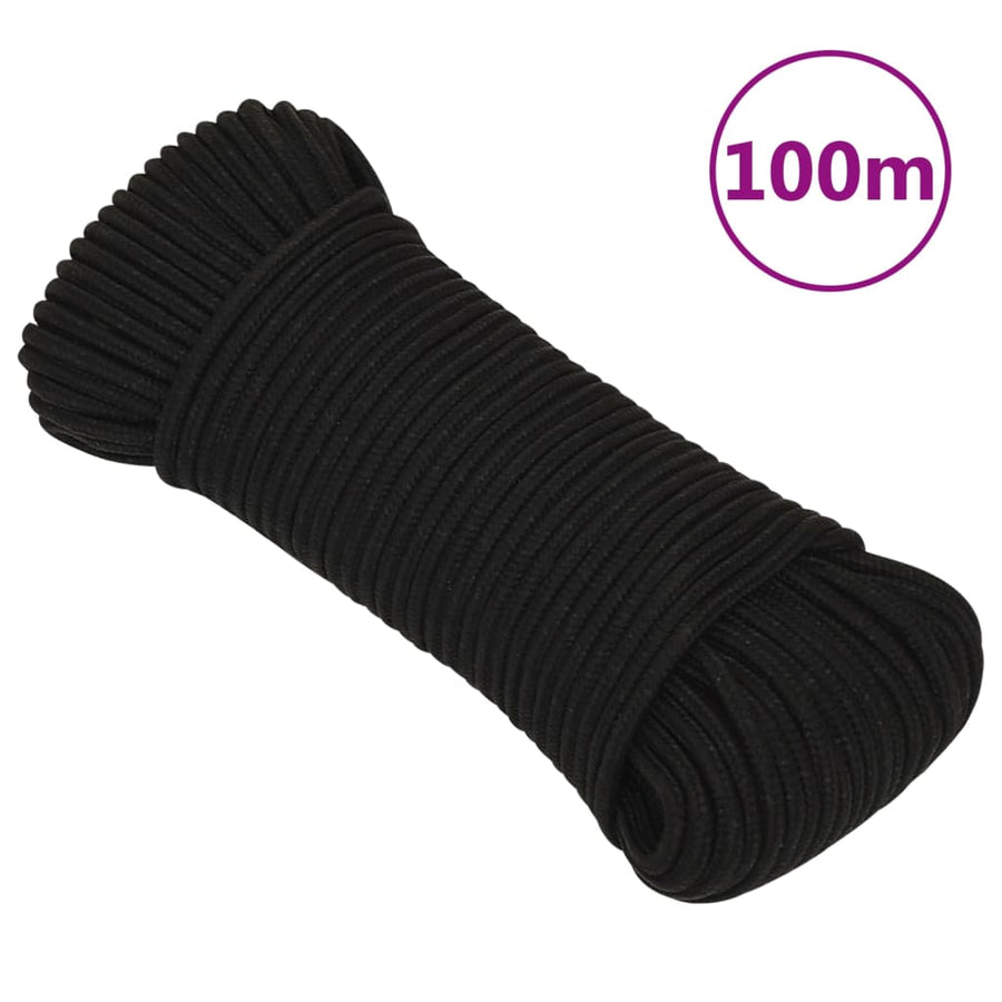 Werktouw 00 M Polyester Zwart 5 mm 100 m