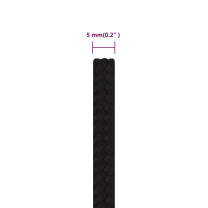 Werktouw 00 M Polyester Zwart 5 mm 100 m
