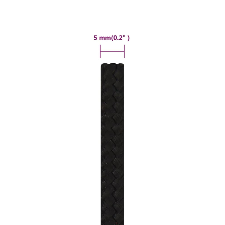 Werktouw 00 M Polyester Zwart 5 mm 100 m