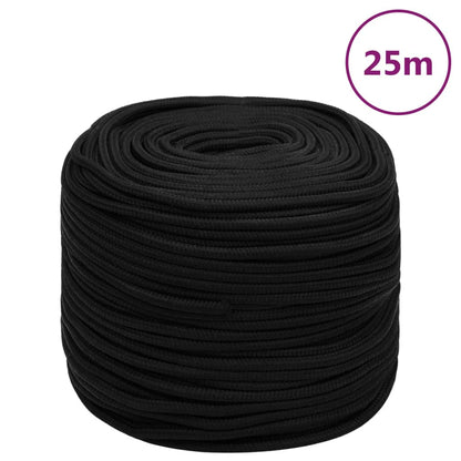 Werktouw 8 mm 25 m polyester zwart 8 mm 25 m
