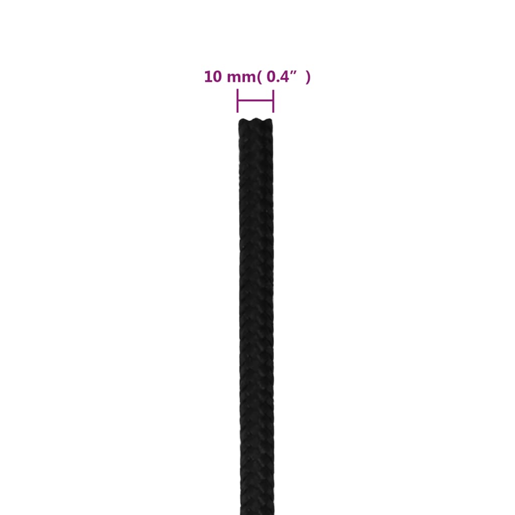 Werktouw 0 Mm Polyester Zwart 10 mm 25 m