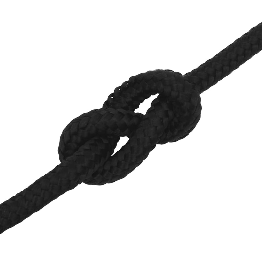 Werktouw 14 mm 25 m polyester zwart 14 mm 25 m