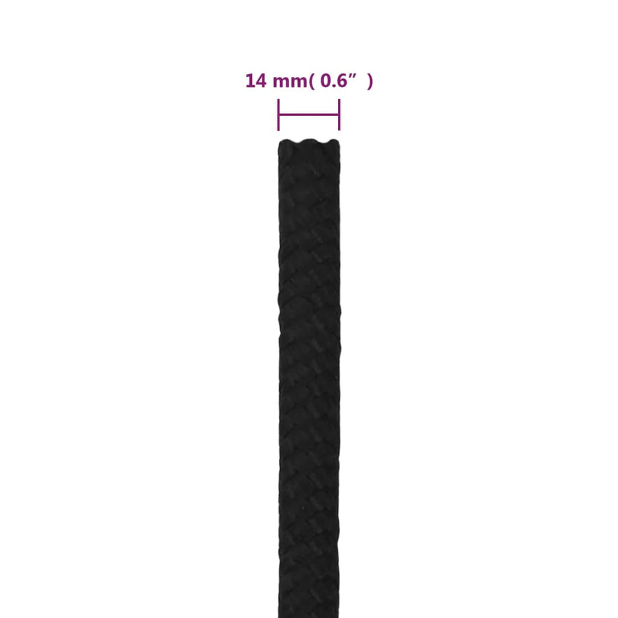 Werktouw 14 Mm 50 M Polyester Zwart