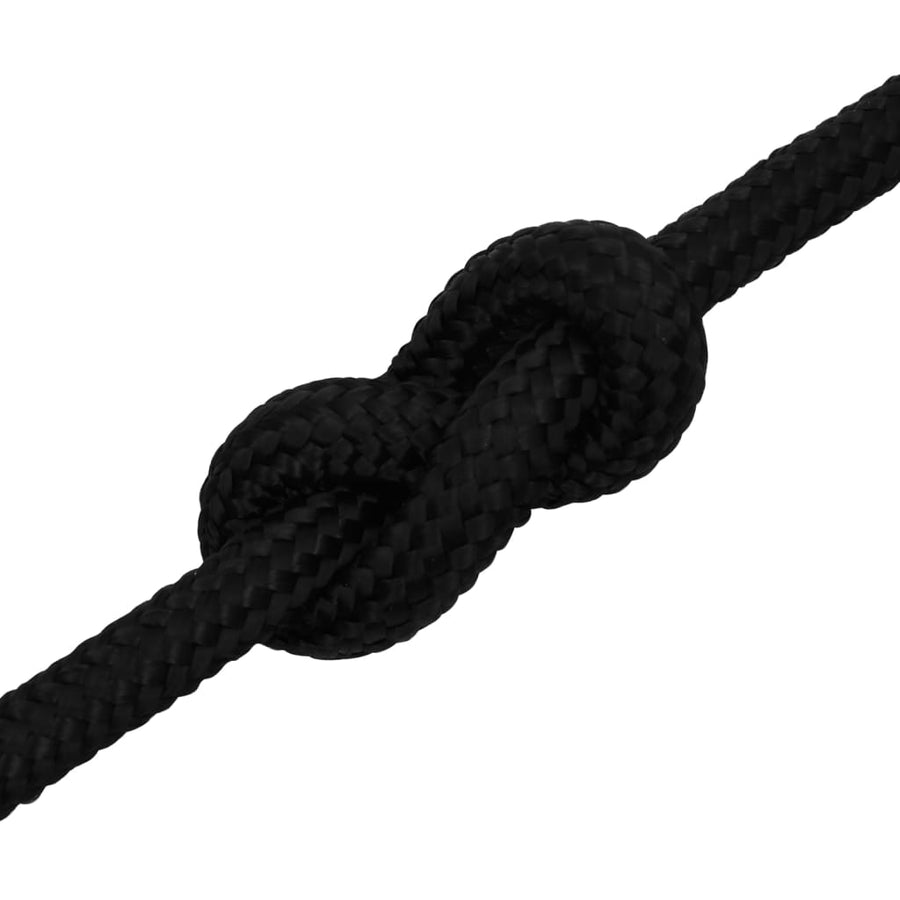 Werktouw 16 mm 25 m polyester zwart 16 mm 25 m