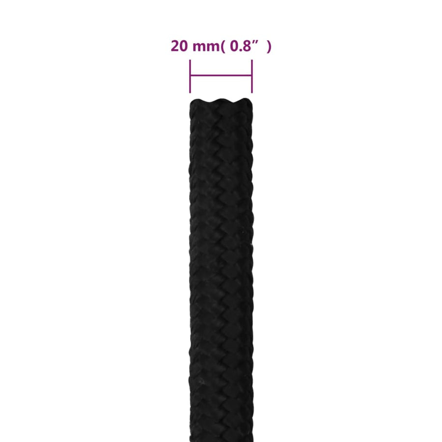 Werktouw 20 Mm 25 M Polyester Zwart