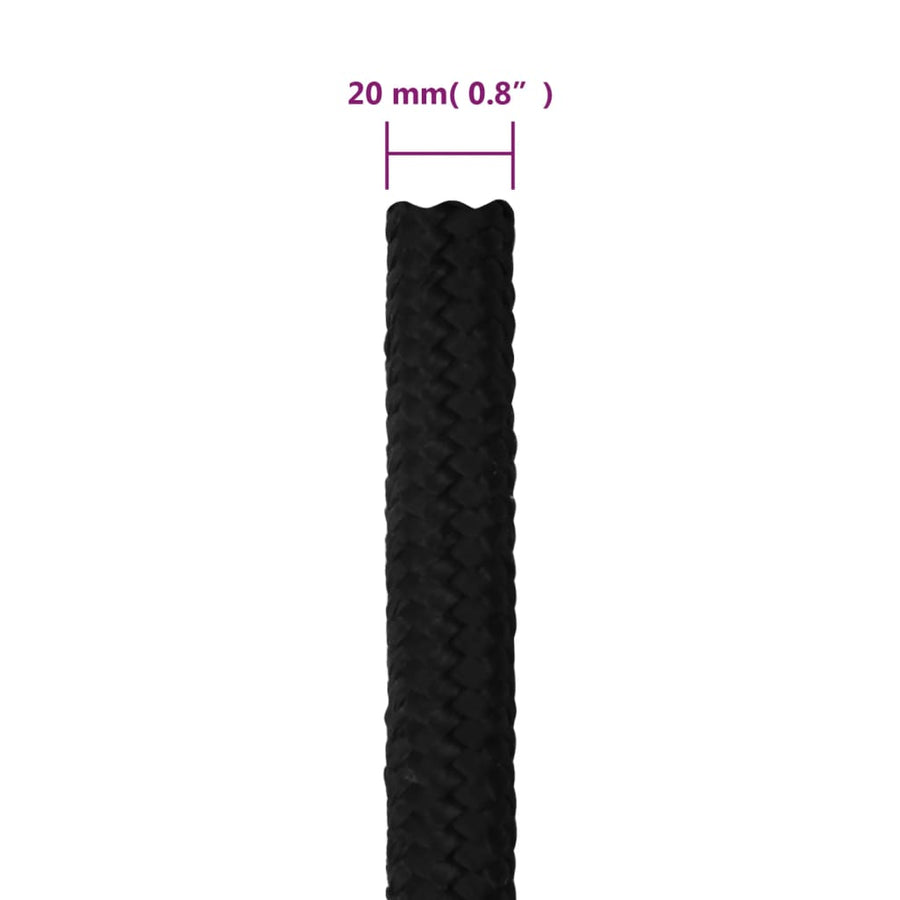 Werktouw 20 Mm 50 M Polyester Zwart