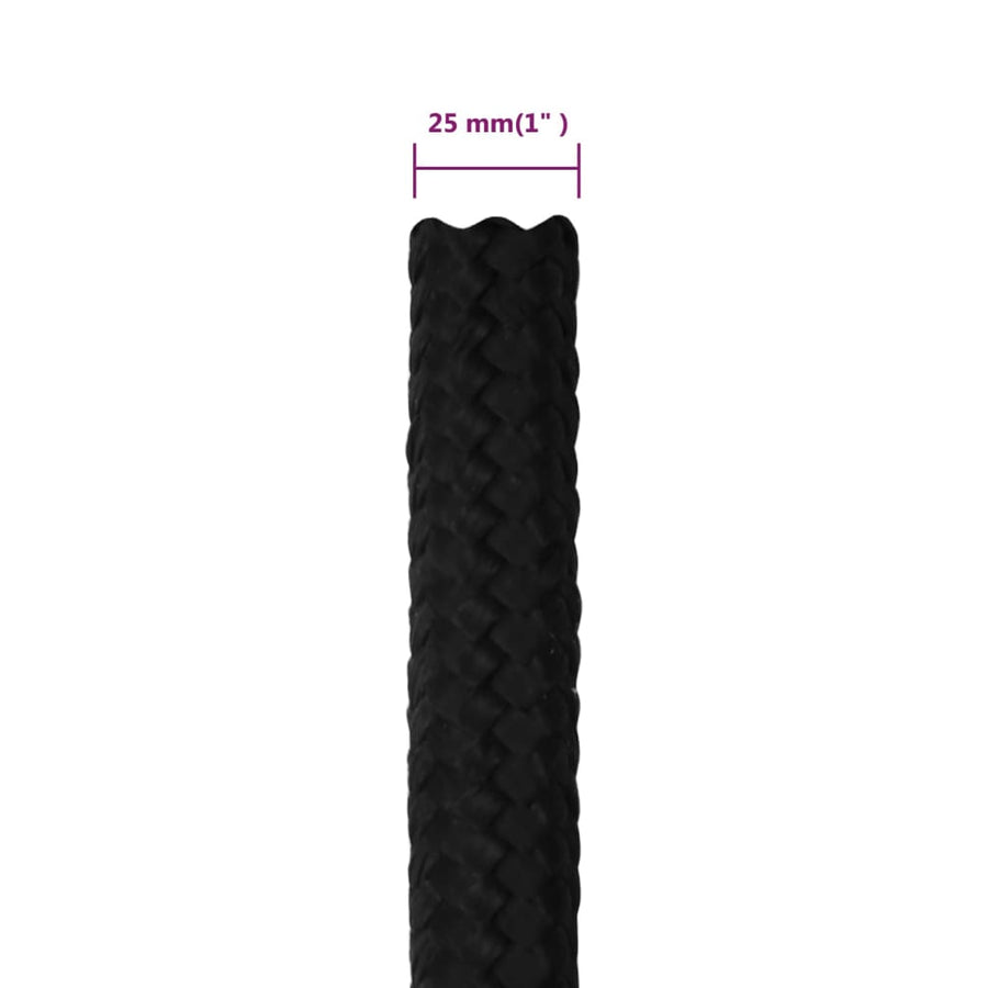 Werktouw 25 Mm 25 M Polyester Zwart 1