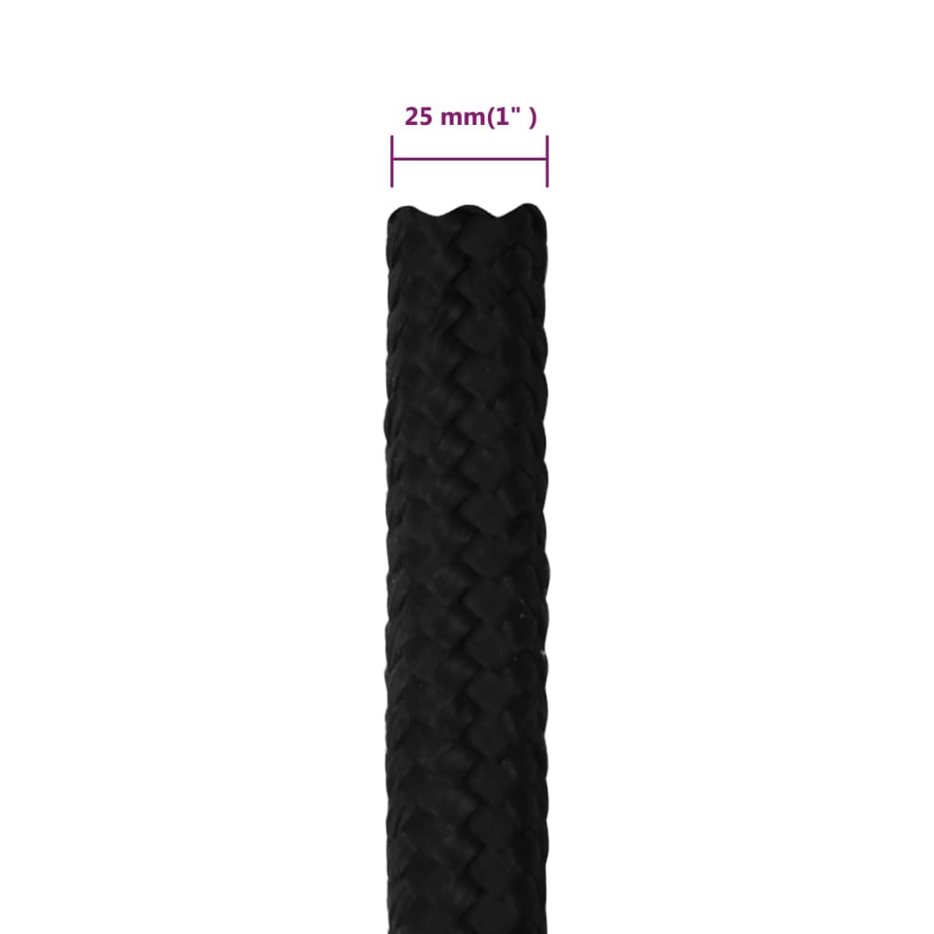 Werktouw Polyester Zwart 25 mm 50 m