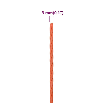 Werktouw 3 mm 50 m polypropeen oranje