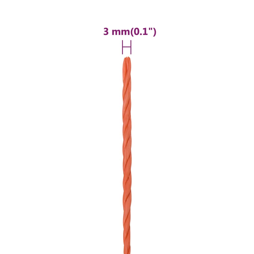 Werktouw 3 mm 500 m polypropeen oranje 3 mm 500 m
