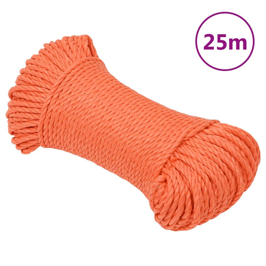 Werktouw 6 mm 25 m polypropeen oranje