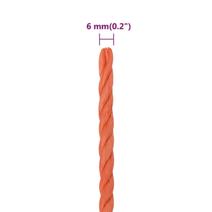 Werktouw 6 mm 25 m polypropeen oranje